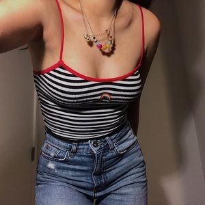 OMG cutest stripped rainbow crop top ever!